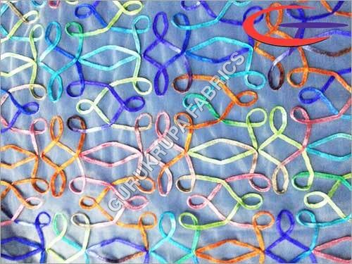 फैंसी रिबन वर्क फैब्रिक