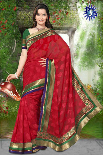 शुद्ध chiffon साड़ी