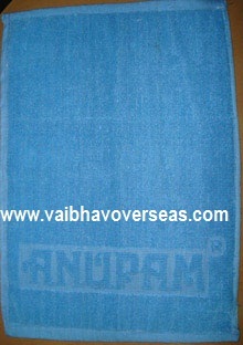 Designer Bath Towels - Cotton, 16 x 24 Inches, Blue | Vibrant Color, Alluring Design, Embossed Logo Options