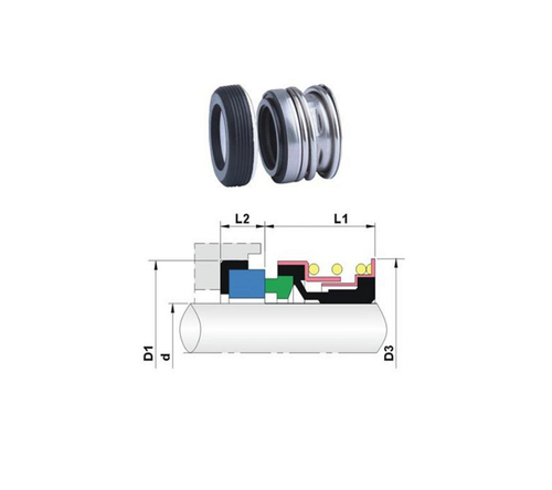Elastomer Seals - Stainless Steel, Temperature -20°C to 200°C, Pressure 0.6Mpa, Speed 10 m/sec | Ideal for Paint and Petrochemical Industries