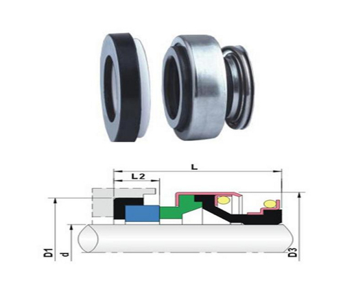 Elastomer Bellow Mechanical Seal - Stainless Steel, Ceramic and Carbon Graphite Components, Silver Color | -20°C to +120°C Operation, Industrial Grade Performance, 0.6MPa Pressure, 10m/s Speed
