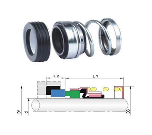 Elastomer Bellow Mechanical Seal - Stainless Steel, Temperature Range -20oC to +120oC | Silver, Industrial Use for Clean and Waste Water