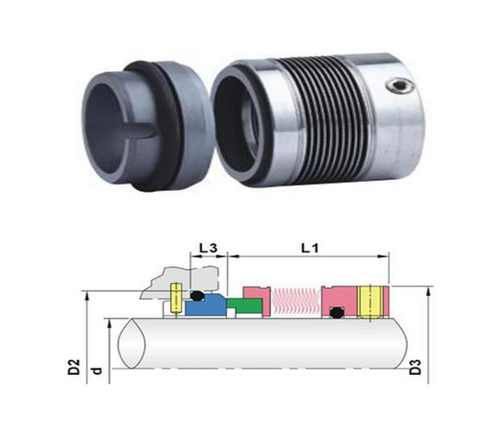 Metal Bellow Mechanical Seal - Material: Stationary Ring:Tc