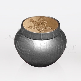 ईगल टोकन ब्रास मेटल श्मशान कलश के साथ अमेरिकन टेम्पस सिल्वर