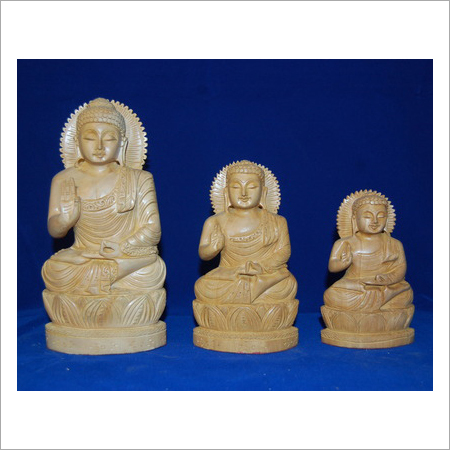 Wooden Kamal Buddha Statue
