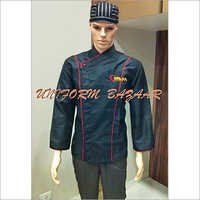 Red Piping Black Chef Coat