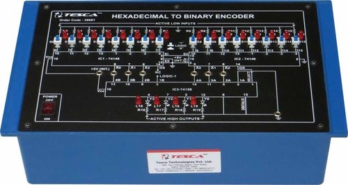 ब्लैक एंड ब्लू हेक्साडेसिमल टू बाइनरी एनकोडर