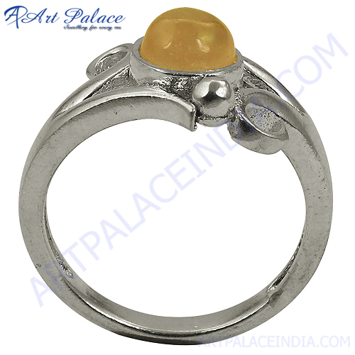 स्टाइलिस्ट रोजक्वार्ट्ज सिल्वर राउंड रिंग