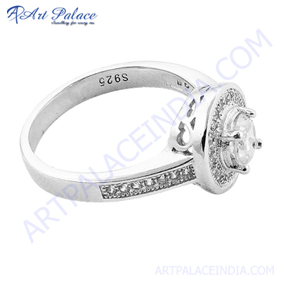 स्टर्लिंग सिल्वर कूल राउंड रिंग