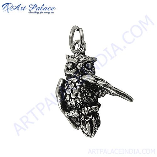 चांदी का उल्लू पेंडेंट