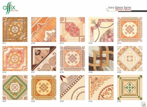 Multi Color 395Mm X 395Mm Ivory Gloss Floor Tiles
