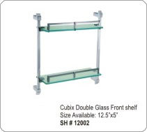 क्यूबिक्स डबल ग्लास फ्रंट शेल्फ