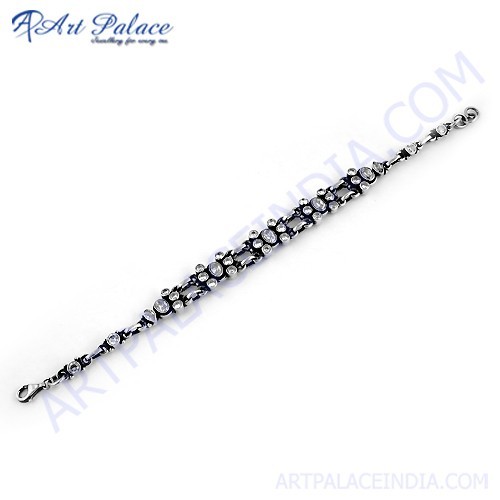 क्यूबिक जिरकोनिया सिल्वर ब्रेसलेट