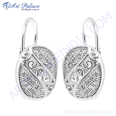 शीर्ष गुणवत्ता CZ चांदी की बाली