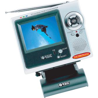 MINI Q - 3.5" TFT कलर टीवी एफएम स्कैन रेडियो के साथ रिमोट कंट्रोल