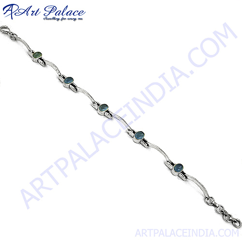 गर्म बिक्री कैल्सेडनी सिल्वर ब्रेसलेट