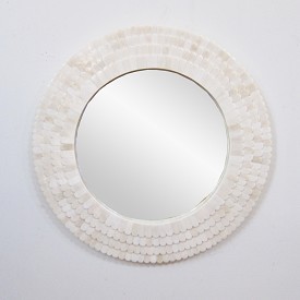 Carved Scalope Bone Mirror