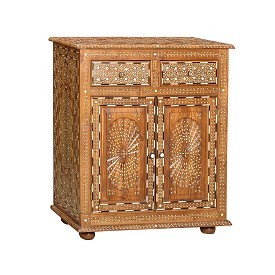 इनले टीक वुड कैबिनेट