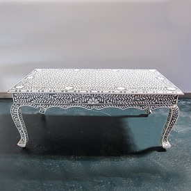 Bone Inlay French Leg Coffee Table Black