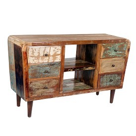 पुनः प्राप्त लकड़ी का प्लाज्मा टीवी स्टैंड