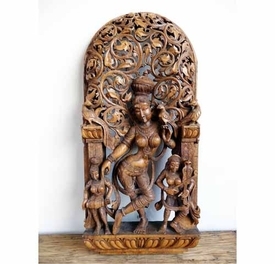 Vintage Teak Carving Rada And Mango