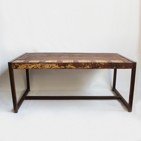 Reclaimed Wood And Iron Dining Table