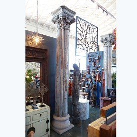 Vintage Teak Column Stone
