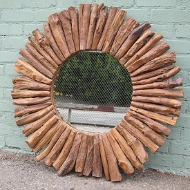 Reclaimed Teak Wood Mirror Frame