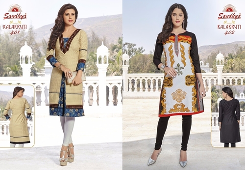 KALAKRUTI - Cotton, 2.5 Mtrs Length, Multicolor | Printed Design, Casual Ethnic Churidar with Full Sleeves, Washable, Water Proof Care