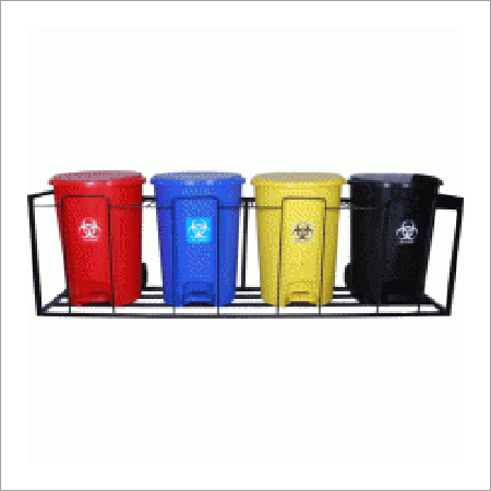 Bio Medical Waste Bins - Plastic Material, 4 Feet Size, Color Coded In Red And Yellow - Corrosion Resistant, Reliable And Durable, Sturdy Design