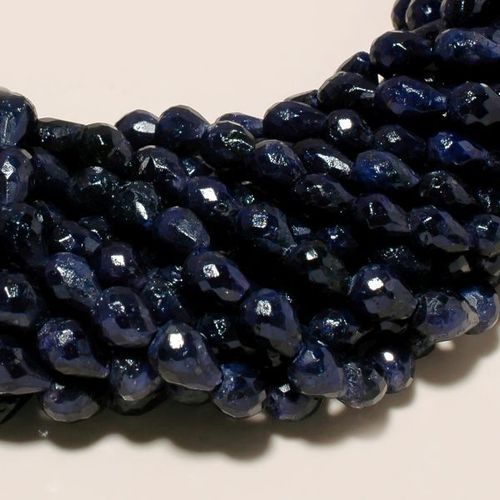 Necklaces Blue Sapphire Faceted Drops