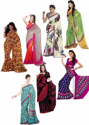 प्रिंटेड साड़ी