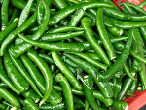 हरे मिर्च (ताज़ी)