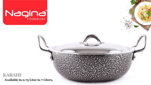 Hard Anodised Karahi - Material: Metal