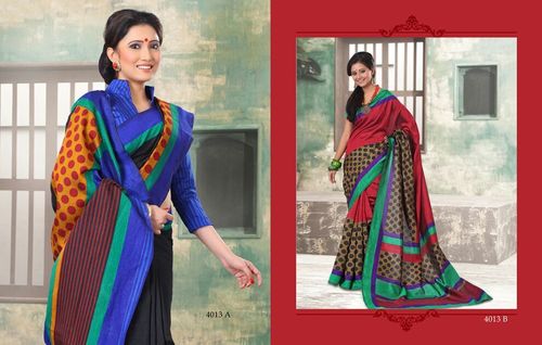 प्लेन बॉर्डर डिज़ाइनर साड़ी