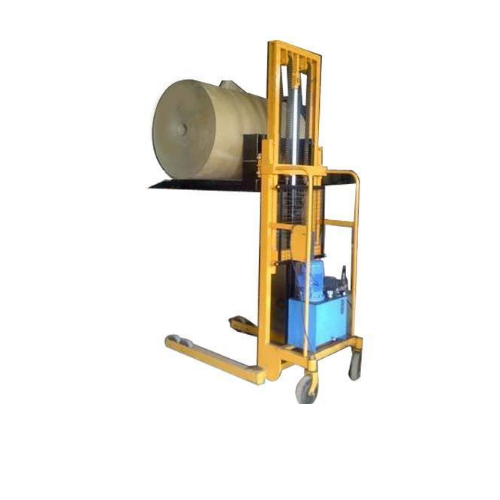 Paper Reel Stacker - 1000 Kg Capacity, Yellow Color, Automatic Lifting System, Premium User-Friendly Design