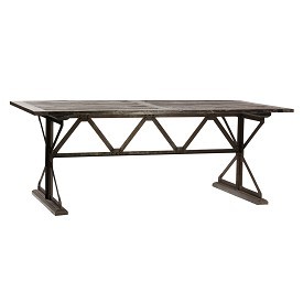 Reclaimed Wood and Iron Dining Table
