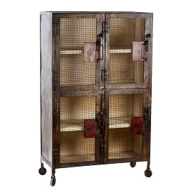 Industrial Iron Mesh Storage Locker
