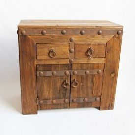 Reclaimed Wood And Iron Side Cabinet