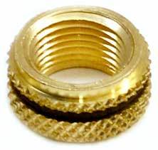 Brass Knurling Inserts - Round, Polished Finish | Female Connection for Hardware Fitting Use
