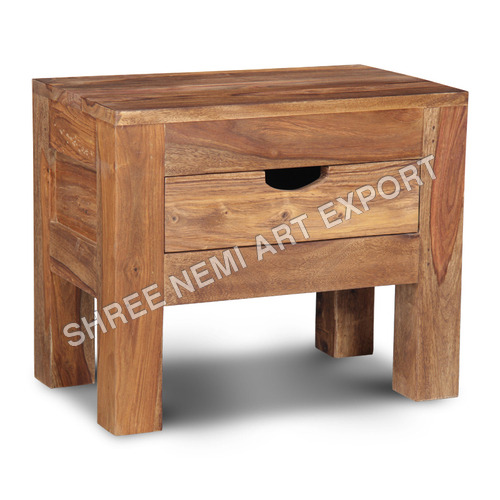 Bed Side Table - Wooden, Square Design with Polished Finish | Lightweight 5-15 lbs, 76.2 - 127 mm Thickness