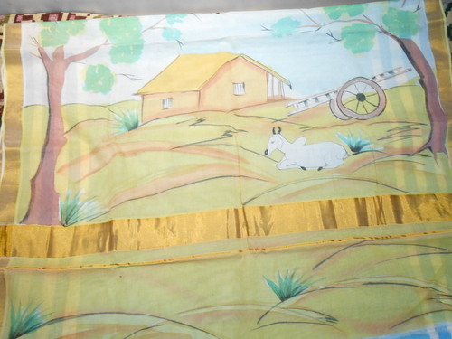 Handpaint Kerala Cotton Saree