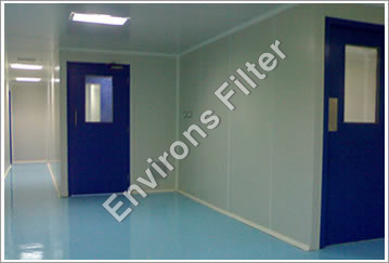 Modular Clean Room Panel - PPGI & SS Metal, 45/65 mm Thickness, Blue | ULPA Filters, Semi-Automatic, Walkable Ceiling, Flush and Jointless Design