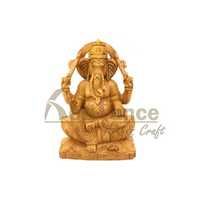 Marble Antique Finish Ganesha With Gold Leaf