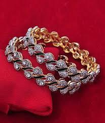 A D Bangle - Metal Alloy, 60-70 mm, Gold | Polished Finish, Elegant Design, Comfortable Fit, Durable Pair