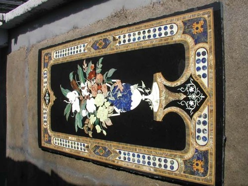Brown And Black Marble Inlay Table Tops