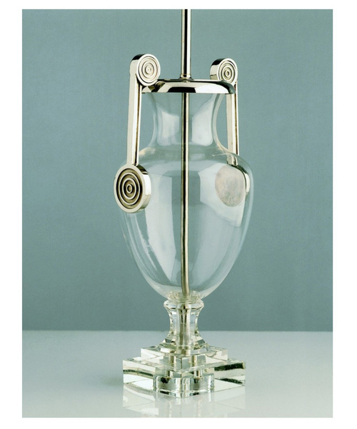 Table Lamps - Glass, Rectangular Shape, Silver Color | Hand Painted, Battery Powered, Unique Light Source
