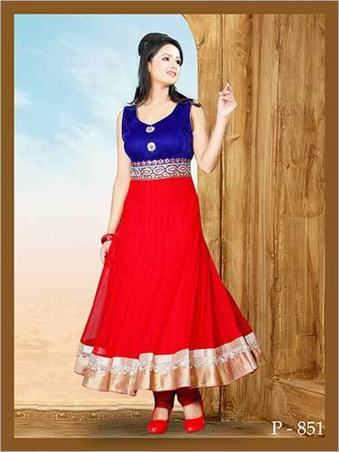 डिज़ाइनर कढ़ाईदार अनारकली सूट