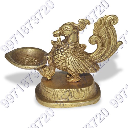 Brass Diya - Premium Polished Brass, Elegant Peacock Style , Long Lasting Finish and Lightweight Design