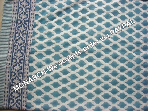 नीला ज्यामितीय सूती कपड़ा